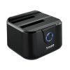 Tooq TQDS-802B Dock Station Doble Bahía HDD Negro