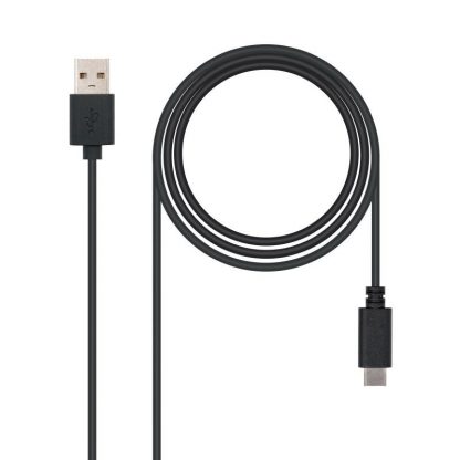 CABLE USB 2.0 3A, TIPO USB-C/M-A/M, NEGRO, 1 M