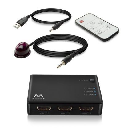 EWENT EW1282 Switch HDMI 4K 3x1con mando distancia