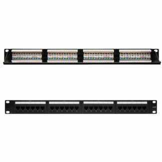 Panel Parcheo 24P CAT.6 UTP 19" 1U Dual IDC Negro